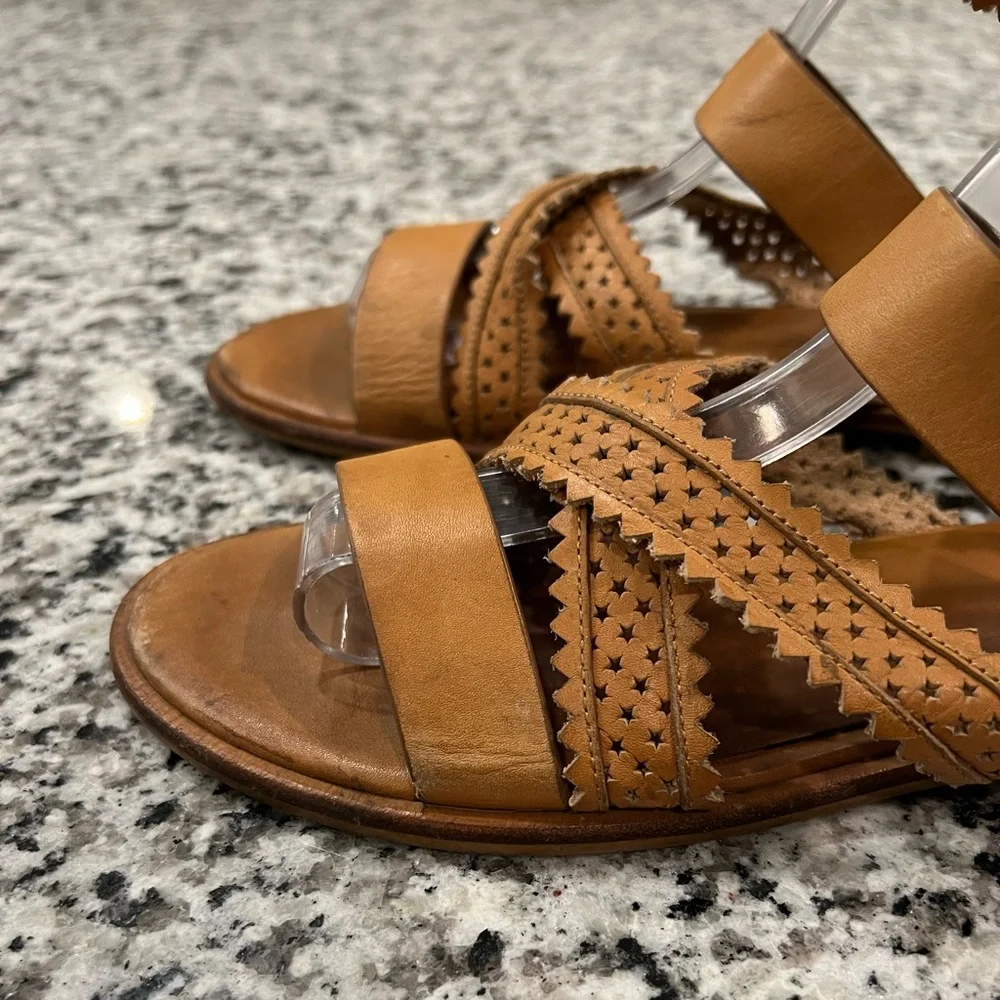 See by Chloe Brown Leather Star Perforated Flat Gladiator Sandals - Picture 5 of 16